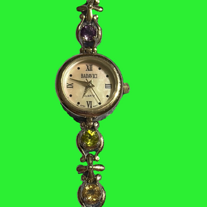 Badavici Silver Watch with Gem Accents